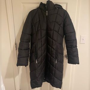 Calvin Klein Midi Black Puffer Coat